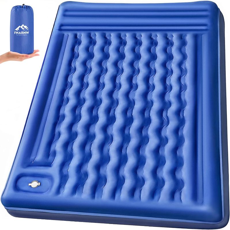 Photo 1 of Double Sleeping Pad Camping, Self Inflating 6'' Extra-Thick 2 Person Pillow Built-in Foot Pump Waterproof Inflatable Sleeping Mat Backpacking, Tent, Hiking, Portable Camping Pad (Navy Grey)