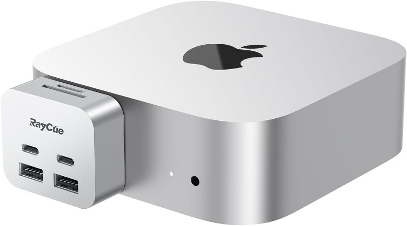 Photo 1 of RayCue MiniPack Expansion Dock for Mac mini M4 | 6-Port USB-C Hub with Dual 10Gbps Adapters, 2 * 10G USB-C/ 2 * 10G USB-A/SD TF 3.0 Card Reader | High-Speed Data Transfer & Multi-Device Connectivity