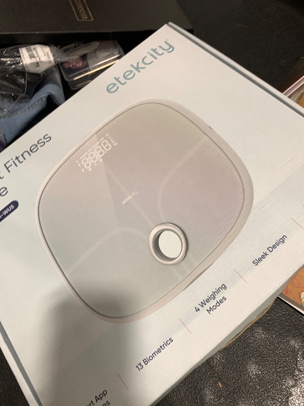Photo 1 of Etekcity Smart Rechargeable Scale for Body Weight, BMI, Fat, Muscle Mass, FSA HSA Eligible, Digital Bathroom Scale with 13 Metrics, Secret Mode, Bluetooth Connect to Free Apps, Rainbow White