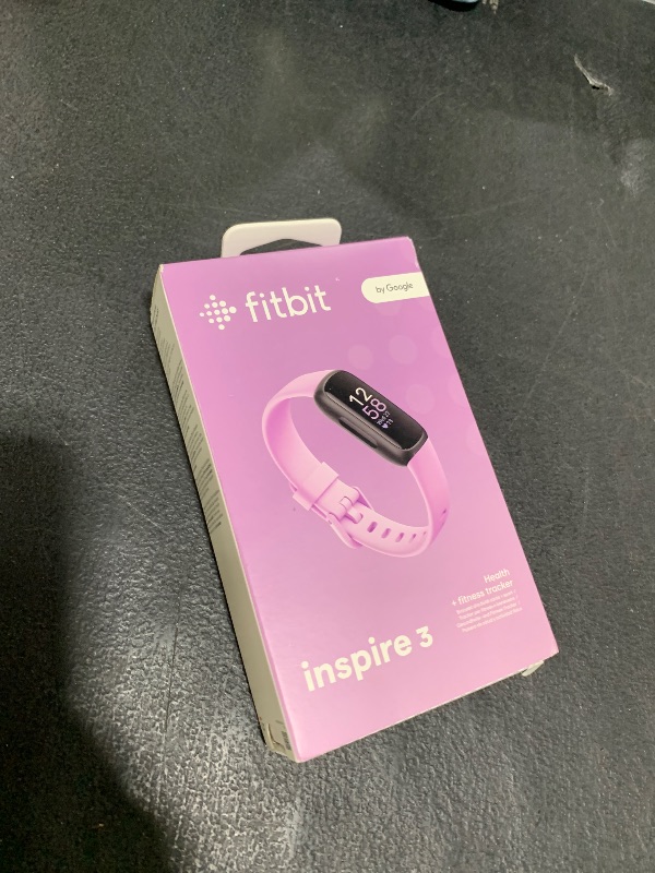 Photo 1 of Fitbit Inspire 3 Health &-Fitness-Tracker with Stress Management, Workout Intensity, Sleep Tracking, 24/7 Heart Rate and more, Lilac Bliss/Black, One Size (S & L Bands Included)