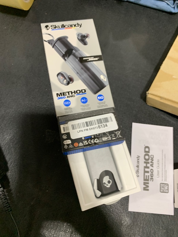 Photo 1 of Skullcandy Method 360 ANC Wireless Earbuds, Sound by Bose, Bluetooth Headphones, Premium Noise Cancelling, Up to 40 Hrs Battery, Sweat and Water Resistant, Microphone for iPhone Android - True Black