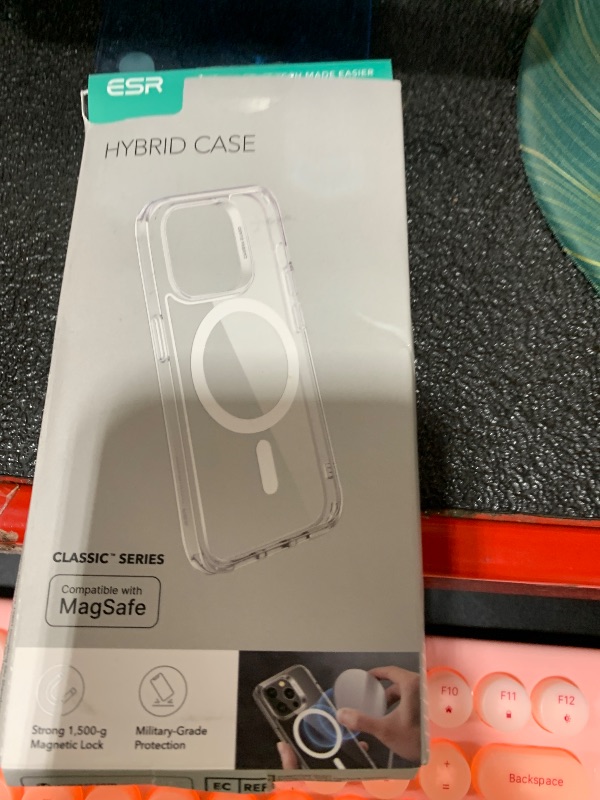 Photo 1 of ESR for iPhone 15 Pro Case, Compatible with MagSafe, Military-Grade Protection, Yellowing Resistant, Scratch-Resistant Back, Magnetic Phone Case for iPhone 15 Pro, Classic Series, Clear Black