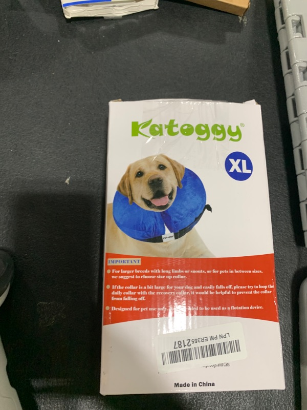 Photo 1 of Katoggy Inflatable Dog Collar, Soft Dog Cone for Dogs After Surgery, Adjustable Blow up Donut E-Collars for Small Medium Large Dogs and Cats