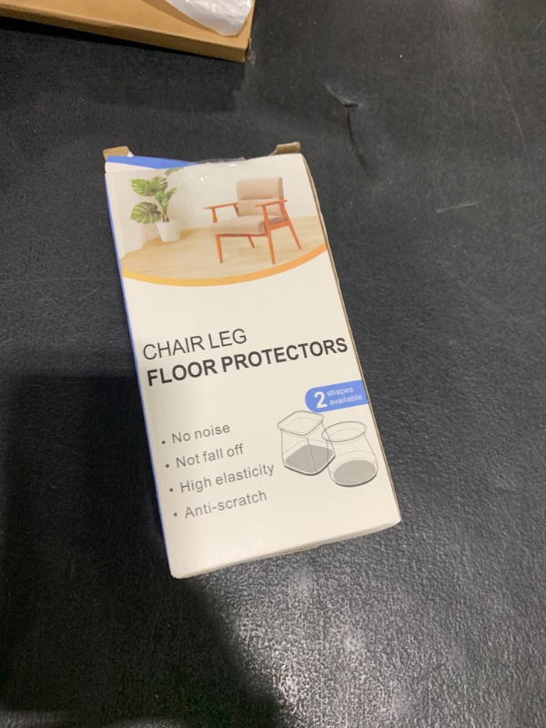 Photo 1 of 24 Pcs Chair Leg Floor Protectors Square, Silicone Felt Furniture Leg Pads Caps Covers for Hardwood Floors (Fit:1-1/16" to 1-5/8")