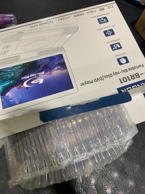 Photo 1 of FANGOR 12.5" 1080P Portable Blu-Ray Player with 10.5" HD Swivel Screen, HDMI Out & AV in, Multi Media Player, 5 Hours Rechargeable Battery, Supports USB/SD Card, Last Memory