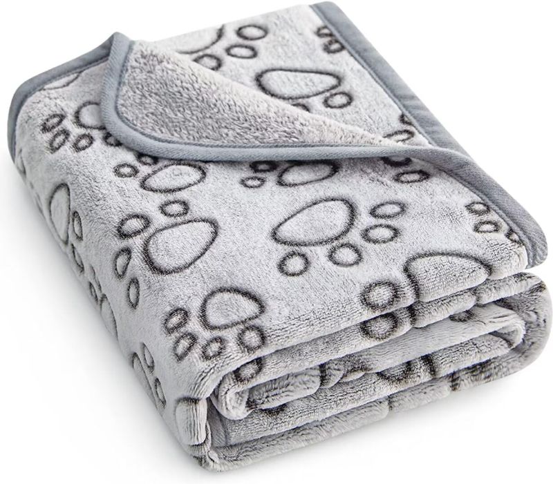 Photo 1 of Stuffed® Premium Soft Dog Blanket Washable, 40"x32" Cat Blanket for Indoor Cats Large Medium Small Dog Gifts Puppy Essentials (Grey)