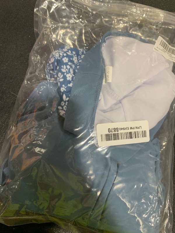 Photo 1 of Teen Swimsuits for Girls Size 14-16 Girl Bathing Suit Two Piece Criss Cross Blue Floral Pleated Dress with Shorts Tankini for Teens Girls Size 15-16