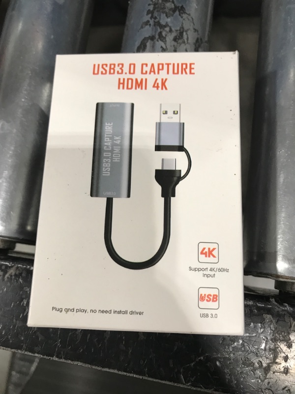 Photo 1 of USB3.0 Video Capture Card, 4K HDMI to USB/USB-C Capture Card, HDMI Video Capture Device for Streaming and Recording, Work with Windows/Mac OS/OBS, for Live Broadcast PS4/5 Switch Gaming Streaming