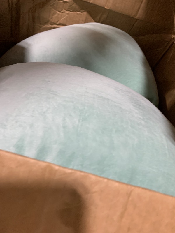 Photo 1 of Amagoing 55 inches Pregnancy Pillows for Sleeping, U Shaped Maternity Full Body Pillow for Pregnant Women with Hip, Leg, Back, Belly Support, Washable Velvet Cover Included (Mint Green)