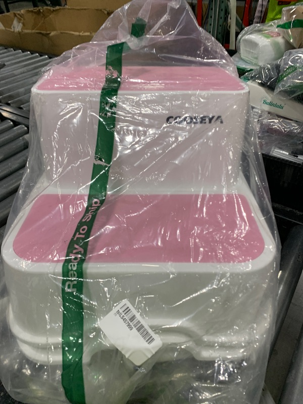 Photo 1 of COOSEYA 2 Step Stools for Kids,Toddler Step Stool for Bathroom Sink,No-Slip Double up Stepping for Toddlers Bathroom, Multifunctional Toilet Potty Stool for Kids,Toilet Potty Training(2 Packs)?Pink?