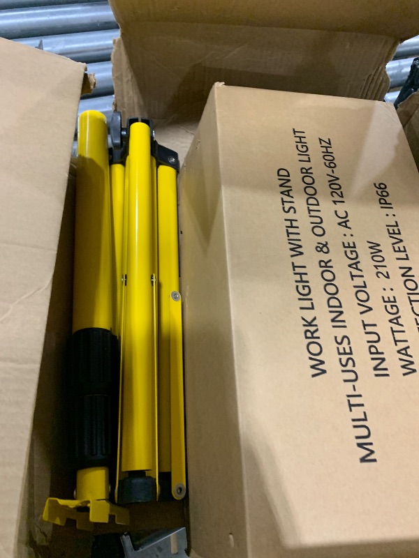 Photo 1 of 21000Lumen LED Work Lights with Stand - 3 Head Portable Work Light on Stand - IP66 Waterproof Tripod Worklights for Outdoor Indoor Job Site Workshop Garage Construction Site Lighting