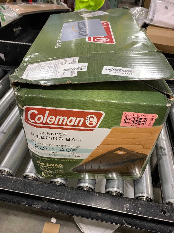Photo 1 of Coleman Dunnock 20°F Big ‘n Tall Sleeping Bag, Cold-Weather Sleeping Bag Fits Adults up to 6ft 4in, Machine Washable, Flannel Liner