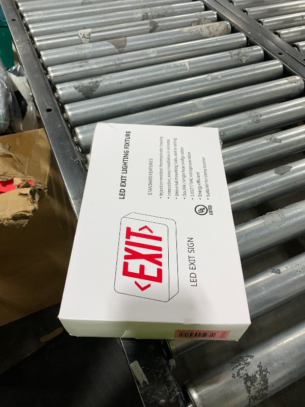 Photo 1 of CM MZY Emergency Exit Sign, Red Double Face Exit Signs with Battery Backup, UL Certified, US Standards, Emergency Exit Light, AC 120/277V, 1 Pack