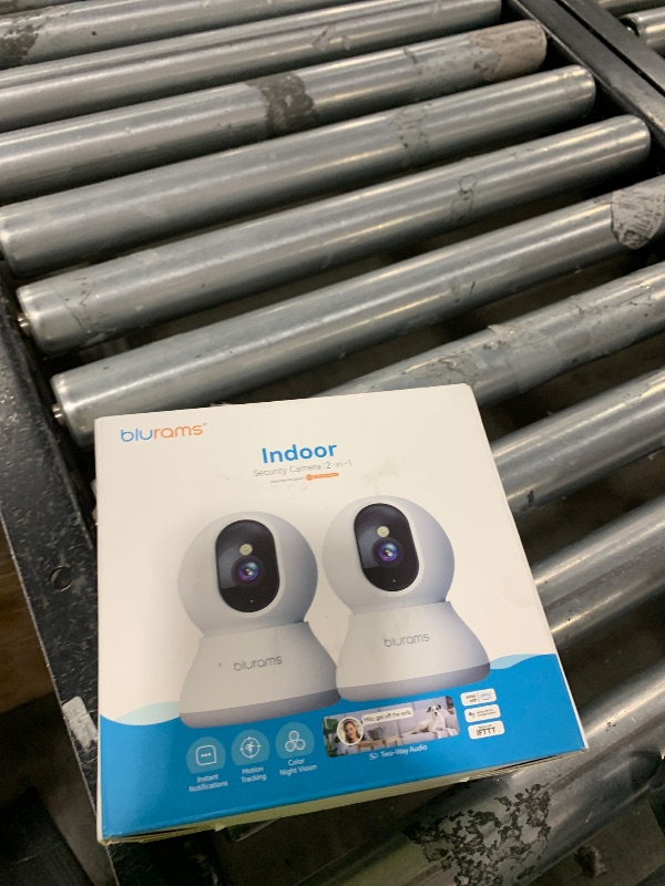 Photo 1 of blurams Cameras for Home Security, 2K Indoor Camera 360° Pet Camera with Phone App, Motion Tracking, 2-Way Audio, IR Night Vision, Siren, Works with Alexa & Google Assistant