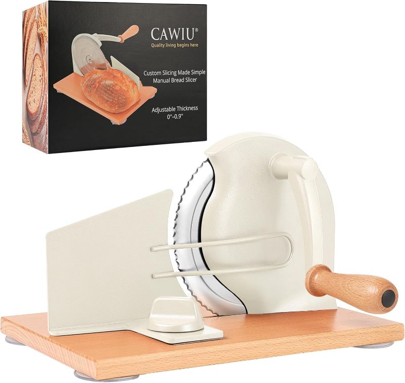 Photo 1 of Manual Bread Slicer for Homemade Sourdough Bread, Adjustable Thickness Bread Cutter with Scale Line and Suction Cup, Stainless Steel Blades, Suitable for Kitchen and Supermarkets