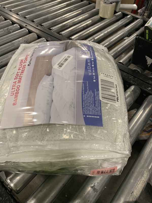 Photo 1 of Ultra Soft Full Size Mattress Topper - Viscose Made from Bamboo Pillow Top Mattress Pad for Back Pain Relief - Naturally Cooling for Hot Sleepers, Green