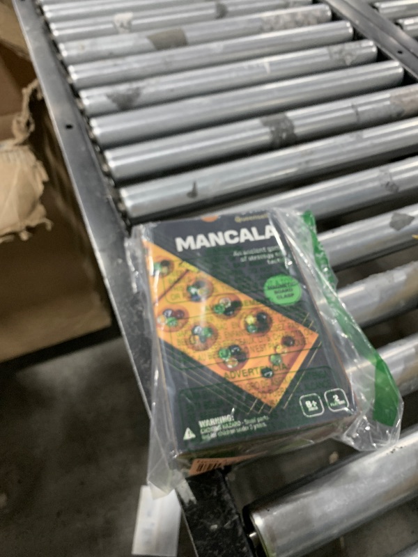 Photo 1 of Mancala Board Game with Magnetic Lock – Classic 2-Player Folding Game – Wooden Mancala Set with 56 Glass Pebbles – Mancala Game for Kids and Adults
