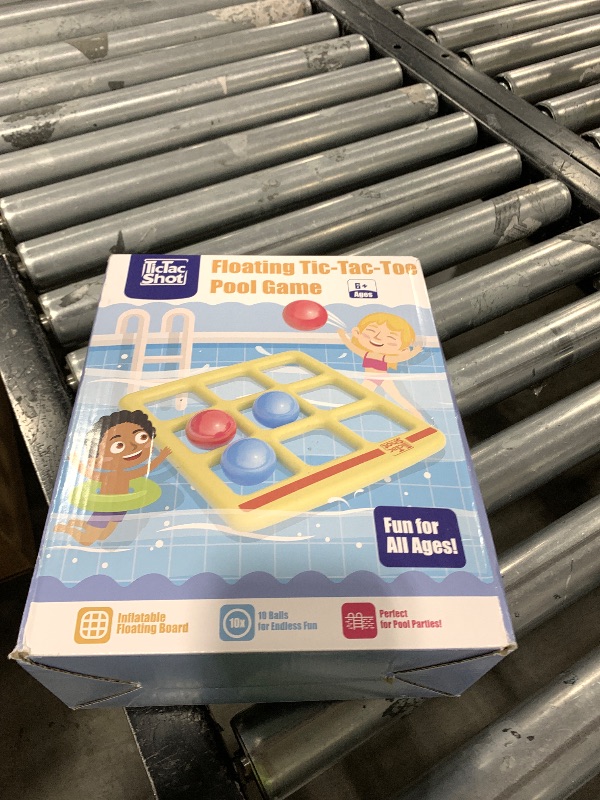 Photo 1 of TicTac Shot Pool Toys Games Set- Tic-Tac-Toe Inflatable Pool Toy with 10 Balls - for Adults Teens Kids 2-10 Players