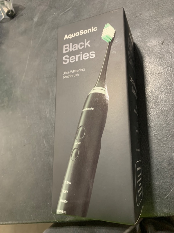 Photo 1 of Aquasonic Black Series Ultra Whitening Toothbrush – ADA Accepted Electric Toothbrush- 8 Brush Heads & Travel Case – 40,000 VPM Electric Motor & Wireless Charging - 4 Modes w Smart Timer