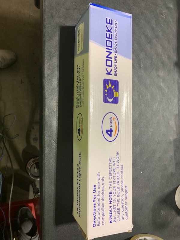 Photo 1 of Konideke T12 15 Watt Fluorescent Bulb, 18 Inches F15T12/CW Straight Tube, Medium Bi-Pin Base, Cool White 4000K 800 Lumens 4 Count