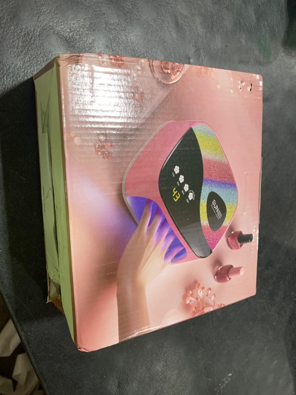 Photo 1 of LVAINIT SUNX11 Rhinestone uv Nail Lamp - LED UV Gel Nail Dryer with Rainbow Crystal Design, 3-Second Quick Dry, Touch Screen, Detachable Base, 4 Timer Settings, for Fingernails & Toenails