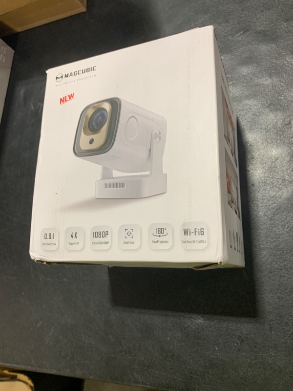 Photo 1 of ?Auto Focus&1080P?Magcubic Mini Smart Projector with 4K Support, Portable Projector with Wifi and Bluetooth, 5W Speaker, Built in Apps, Voice Control, Outdoor Movie Projector