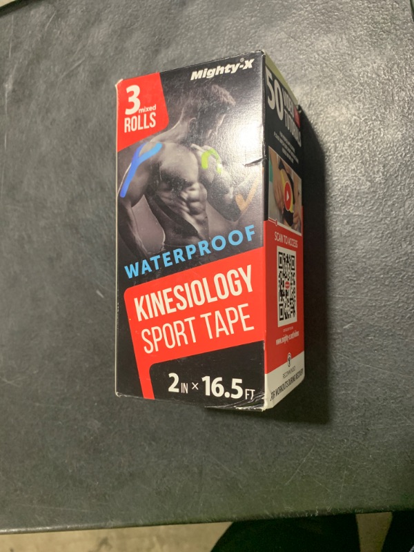 Photo 1 of Waterproof Kinesiology Tape - 3 Rolls - Knee Support & Muscle Pain Relief - 16.4 ft Uncut Sports Kinetic Tape for Joint Stability - 50 Instructional Videos