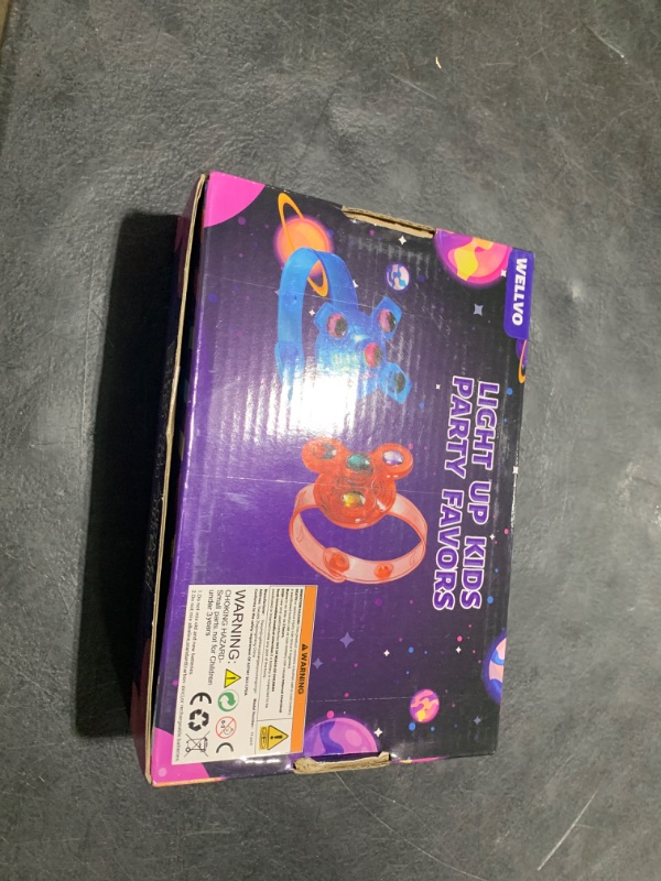 Photo 1 of 12 Pack LED Light Up Fidget Spinner Bracelets Party Favors for Kids 4-8 8-12, Glow in The Dark Party Supplies, Birthday Gifts, Treasure Box Toys, Goodie Bags Stuffers for Kids