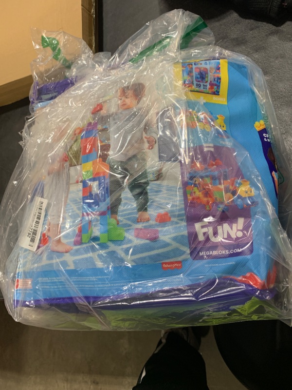 Photo 1 of MEGA BLOKS First Builders Toddler Blocks Toys Set, Big Building Bag with 80 Pieces and Storage, Blue, Ages 1+ Years