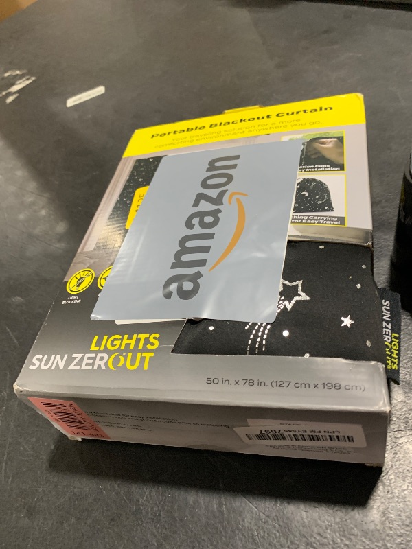Photo 1 of Sun Zero Lights Out Portable Travel 100% Blackout Suction Cup Curtain Panel, 50" x 78", Stars