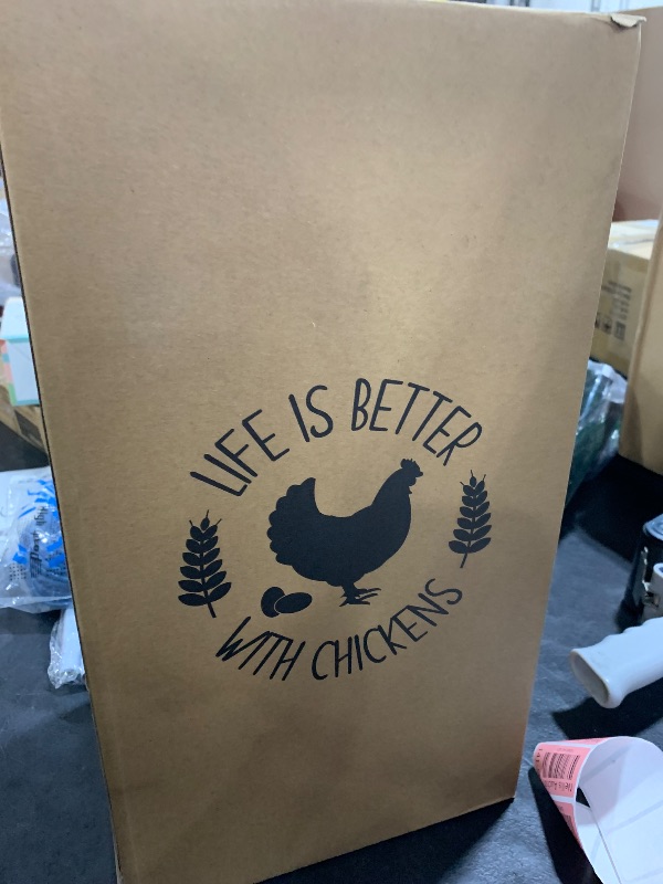 Photo 1 of ?Tgeyd Chicken Feeder and Chicken Waterer Set (3 Gallon/26 Pounds) - Hanging Automatic Chicken Feeder No Waste - Chicken Coop Accessories - Poultry Waterer