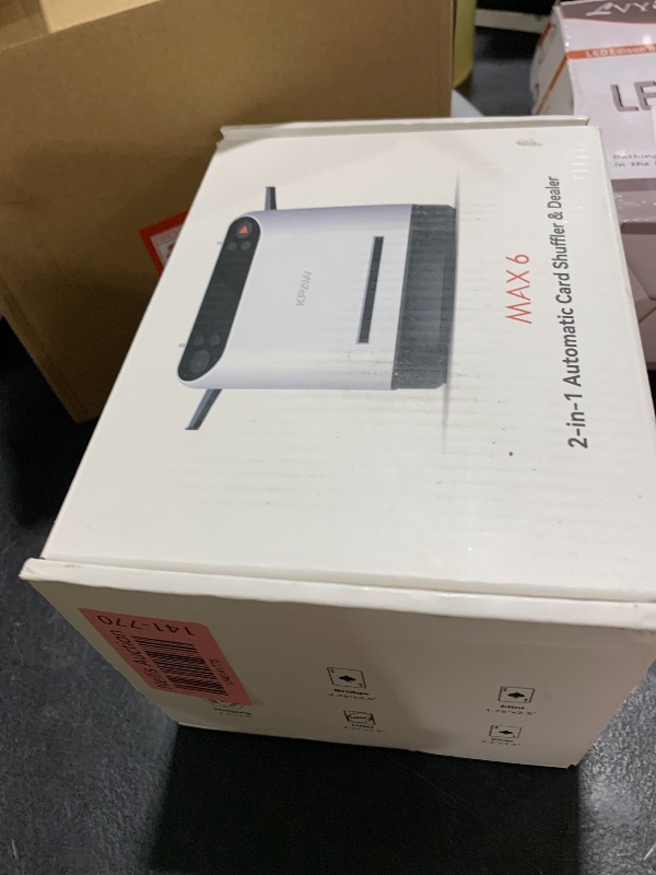 Photo 1 of KPAW Automatic Card Shuffler and Dealer - 1-2 Decks Support 12 Players, 4 Drawing Remotes, Auto Post-Shuffle Deal, Consecutive/Random Dealing, for Poker, Blackjack, UNO, Phase 10, Five Crowns (White1)