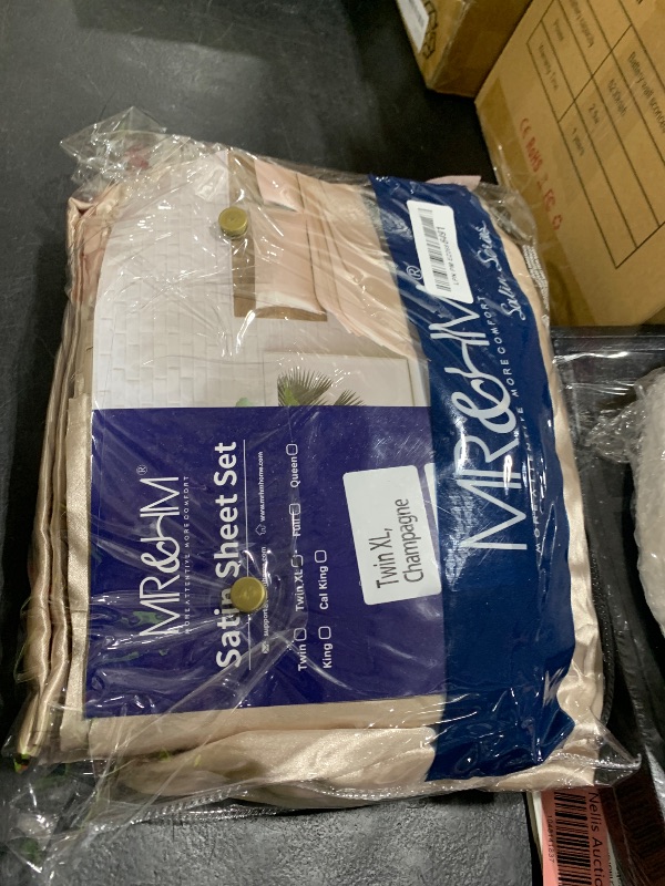 Photo 1 of MR&HM Satin Bed Sheets, Twin XL Size Sheets Set, 3 Pcs Silky Bedding Set with 15 Inches Deep Pocket for Mattress(Twin XL, Champagne)