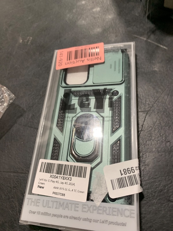 Photo 1 of LeYi for G Play 4G 2024 Case, Motorola Moto G Play 2024 Case with Screen Protector and Slide Camera Cover, [Military-Grade] with Kickstand for Motorola G Play 4G 2024, Green