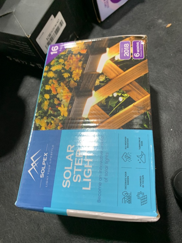 Photo 1 of SOLPEX Solar Deck Lights Outdoor 16 Pack, Solar Step Lights Waterproof Led Solar lights for Outdoor Stairs, Step , Fence, Yard, Patio, and Pathway(Warm White)