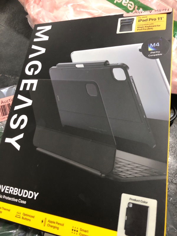 Photo 1 of MAGEASY CoverBuddy for M4 iPad Pro 11" (2024) - iPad Pro Case Compatible with Magic Keyboard for iPad Pro (M4), Enhanced Thickness & Heat Dissipation - New Black (Leather 5.05)