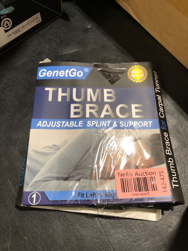Photo 1 of Thumb Splint - Thumb Spica Support Brace Stabilizer for Pain, Sprains, Arthritis, Tendonitis (Right Hand or Left Hand) (Black)