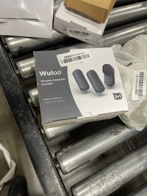 Photo 1 of Wuloo Hands Free Wireless Intercom Doorbell for Home Classroom, Two Way Intercomunicador Door bell Chime with 1/2 Mile Distance 4 Volume Levels 10 Chimes Battery Operated with Mute Mode, ?1&2, Gray)