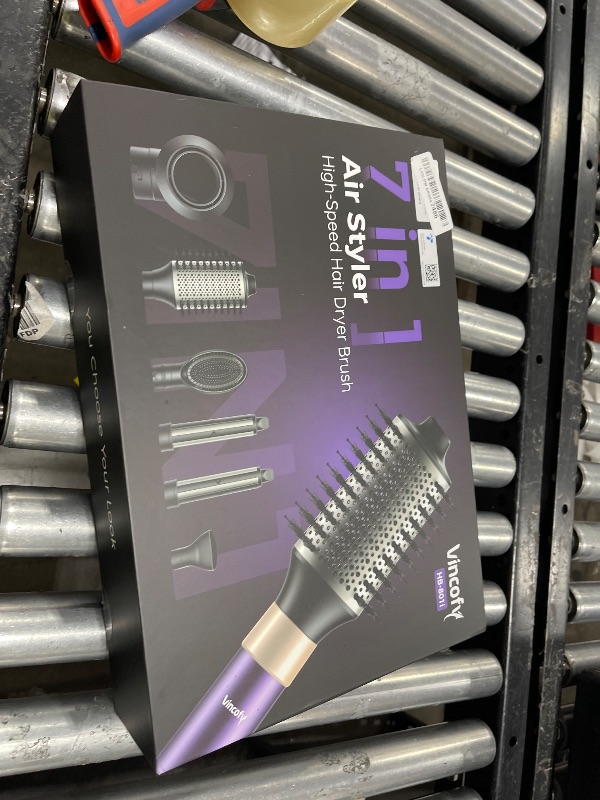 Photo 1 of Vincofy 7-in-1 Hair Dryer Brush and Hair Styler Set – Fast Drying, Curling, Straightening & Volumizing – Hot Air Styling Tool with No Heat Damage – for All Hair Types – Lavender