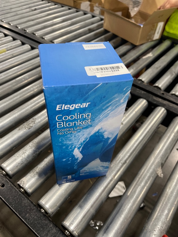 Photo 1 of Elegear Revolutionary Cooling Blanket Twin, Absorbs Heat to Keep Body Cool for Night Sweats, Arc-Chill 3.0 Cool Fiber Q-Max>0.5 for Hot Sleepers, Lightweight Summer Cold Blankets for Sleeping, Blue