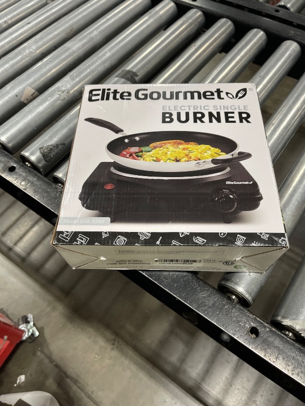 Photo 1 of Elite Gourmet ESB-301BF Countertop Single Cast Iron Burner, 1000 Watts Electric Hot Plate, Temperature Controls, Power Indicator Lights, Easy to Clean, Black