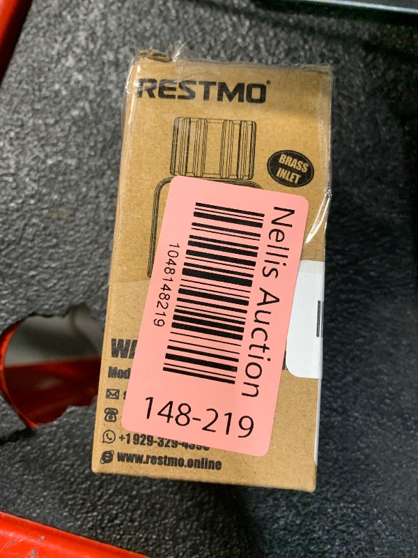 Photo 1 of ***(heavily used/ minor damage)***RESTMO Water Flow Meter with Brass Inlet Metal Thread, Measure Gallon/Liter Consumption and Flow Rate for Outdoor Garden Hose Watering, RV Water Tank Filling, Lawn Sprinkler and Nozzle Sprayer