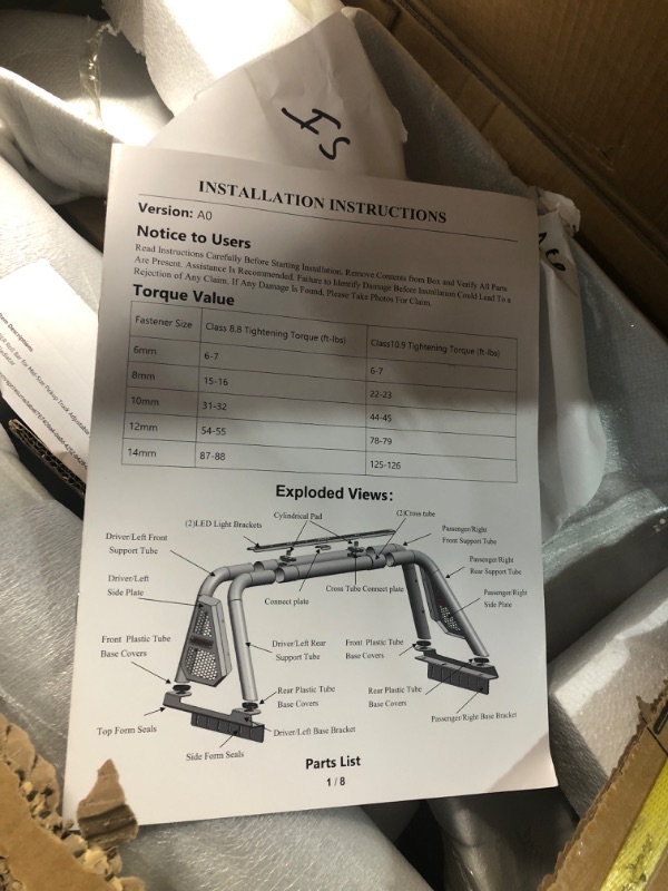 Photo 1 of ***PARTS ONLY***CLAMBER Roll Bar for Mid-Size Pickup Truck Adjustable Sport Bar Chase Rack Compatible with Tacoma, Ranger, Colorado, Canyon, Frontier, Gladiator