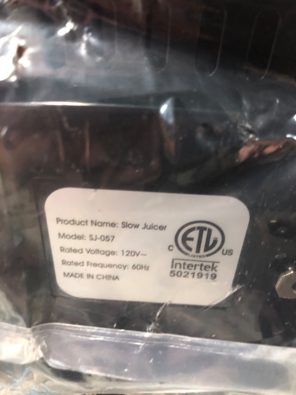 Photo 1 of (PARTIAL SET) (PARTS) (NOT FUNCTIONAL)  Juicer Machines with 5.8" Large Feed Chute, Cold Press Juicer For Whole Vegetables and Fruits, 400W Professional Slow Masticating juicer Easy to Clean for Batch Juicing (Titanium Gray)