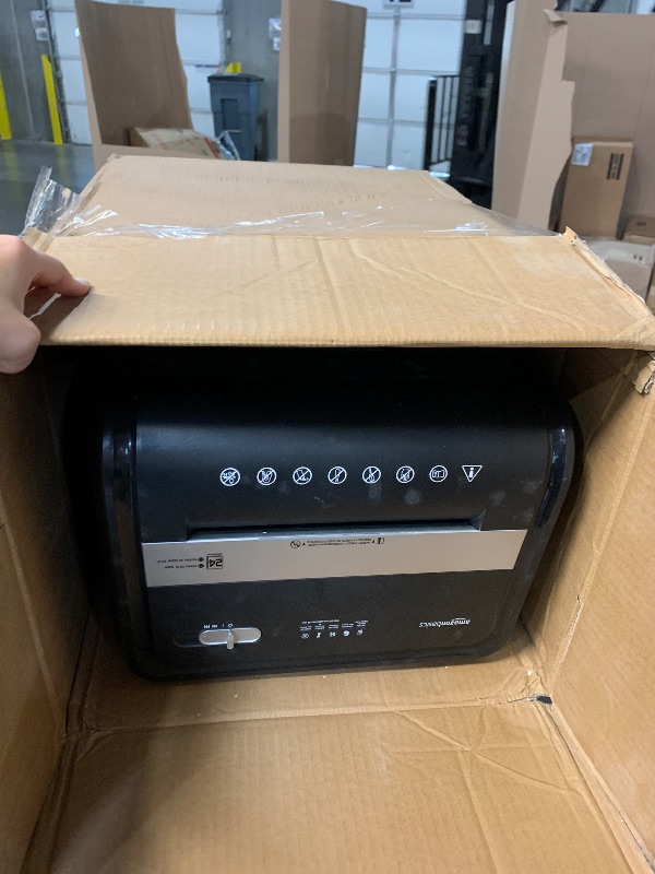 Photo 1 of ***PARTS ONLY***Amazon Basics 24 Sheet Cross Cut Paper, CD and Credit Card Home Office Shredder with Pullout Basket, Black