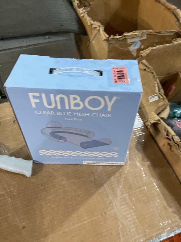 Photo 1 of FUNBOY Giant Inflatable Clear Blue Mesh Chair Pool Float, Water Hammock, Pool Floats for Adults, Perfect for a Summer Pool Party