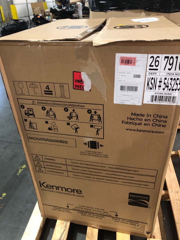 Photo 1 of *** TRUCK/TRAILERPICKUP** Kenmore 7.0 cu. ft. Front Load Gas Dryer-with Guard to Reduce Wrinkles & Static-Sanitize and Smart Sensor Drying-LED, White