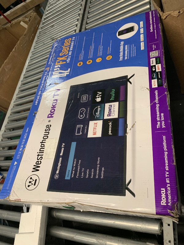 Photo 1 of ***BROKEN****
Westinghouse Roku TV - 42 Inch Smart Television, 1080P LED Full HD with Wi-Fi Connectivity and Mobile App, Flat Screen Compatible with Apple Home Kit, Alexa and Google Assistant