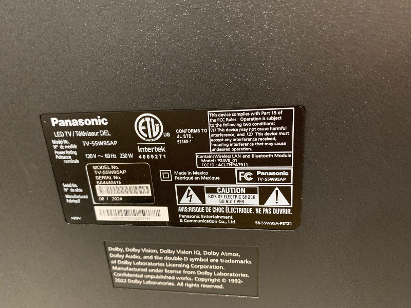 Photo 1 of ***BROKEN****
Panasonic W95 Series 55-inch Mini LED 4K Ultra HD Smart Fire TV, Sport Stadium Mode, ATSC3.0, Dolby Vision IQ, Dolby Atmos, HDR10+ Adaptive, Press and Ask Alexa, 144Hz, Wall-mountable - 55W95AP