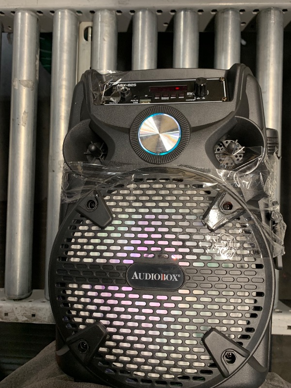 Photo 1 of ***(PARTS ONLY/ NON FUNCTIONAL)***Audiobox ABX-82S Portable 8" PA Speaker with Stand, WaveSync™ Technology, Bluetooth, LED Lights, 1100W - Includes Microphone & USB Cable